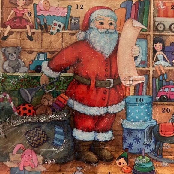 New German Advent Calendar Richard Selmer Verlag Paper Santa Claus Bag List Toys - Picture 1 of 9